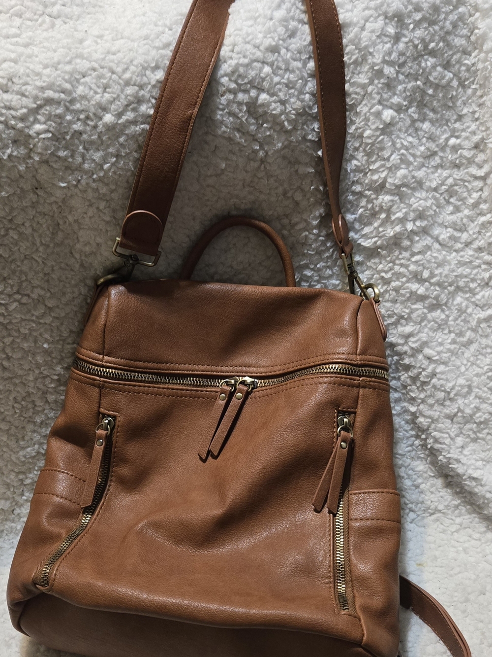 Women's Tan Backpack With Shoulder Strap- Classic Everyday Bag